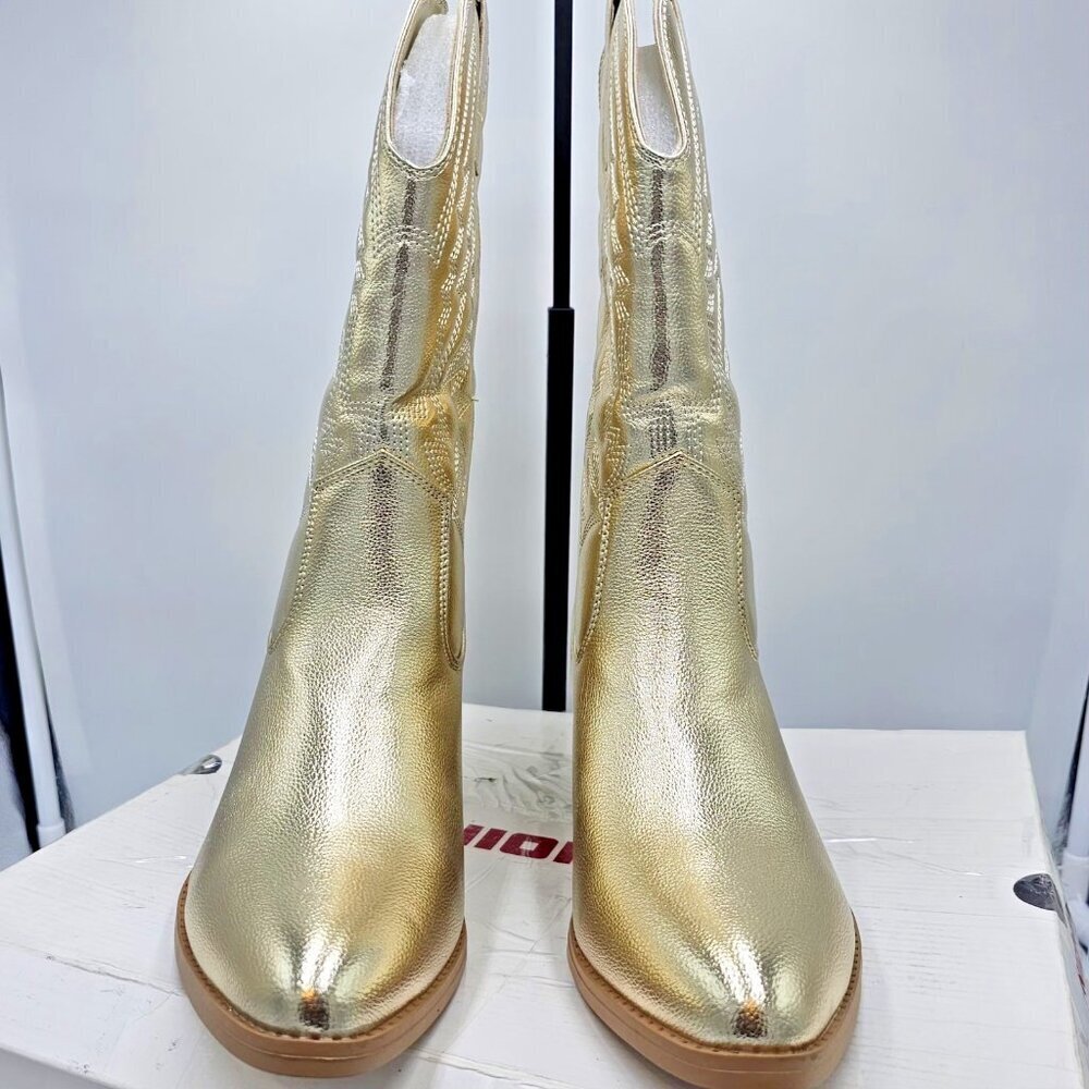 Unionbay Size 10M Women's Gold Dolly Western Cowboy Boots NIB - Picture 4 of 9